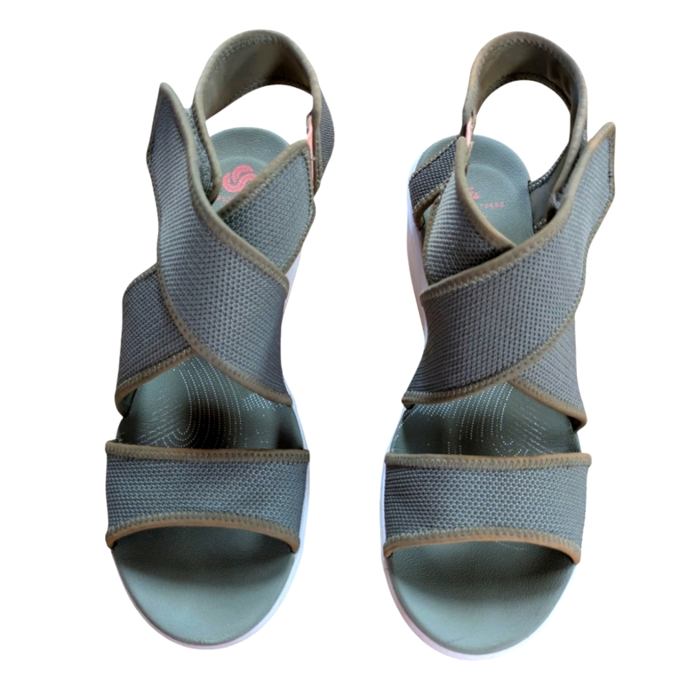 Clarks Cloudsteppers Step Cali Palm Sandasl Green Size 9.5 - Picture 5 of 13